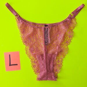 Victoria's Secret Luxe Very Sexy Size L Orange Lace Brazilian Panty
